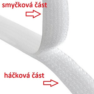 Našívací suchý zips biely